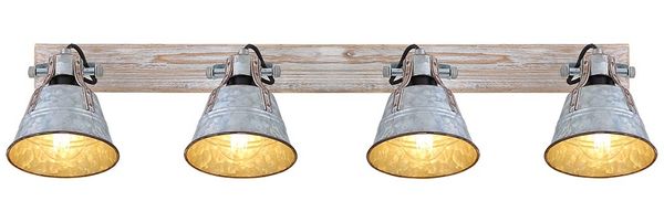 LED Deckenleuchte, zinkfarben, Strahler schwenkbar, L 82 cm