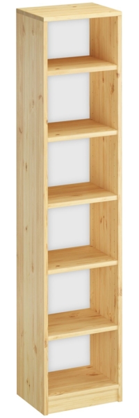 Erst-Holz Bücherregal Massivholz Kieferregal klar lackiert, Höhe 180 cm