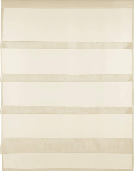 Transparente Bistrogardine Raffoptik mit Stangendurchzug in Voile, schlicht und modern in vielen verschiedenen Farben erhältlich (80x110 cm / beige - nude)