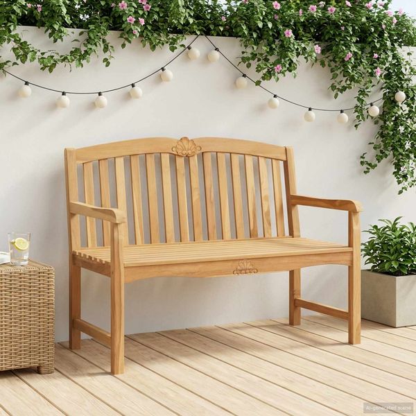 vidaXL Handgefertigte Rosenbank Natur 114 x 60 x 95 cm Massivholz Teak 42030020