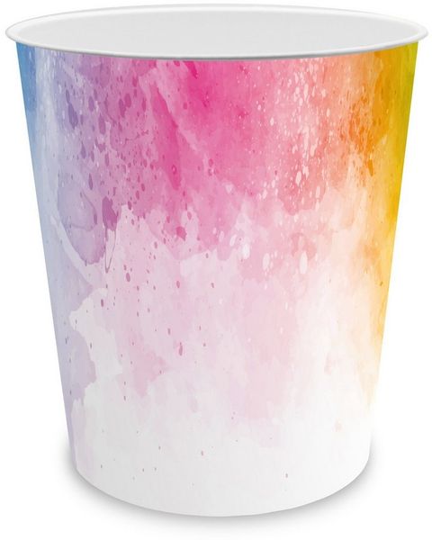 itenga Papierkorb itenga Papierkorb - Motiv Regenbogen Wasserfarben - ca. 11 Liter