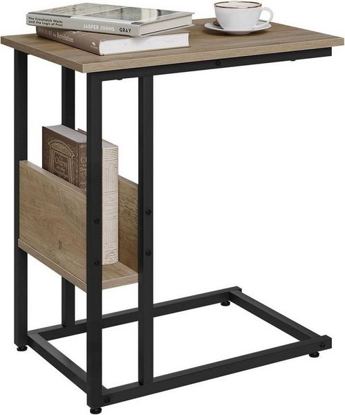 Woltu Beistelltisch (1-St), C-Form Couchtisch, Sofatisch 55x36x59,5cm