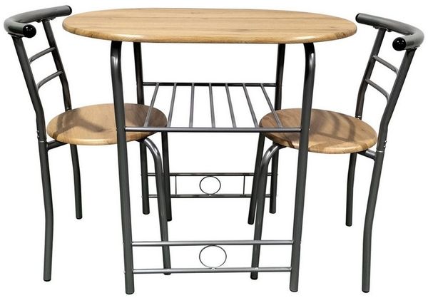 HTI-Living Essgruppe Tischgruppe Artisaneiche Merit, (Set, 3-tlg, 1 Tisch, 2 Stühle), Essgruppe 1 Tisch 2 Stühle