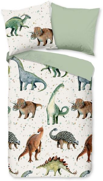 PURE luxury collection Kinderbettwäsche Jura, Microfaser, 2 teilig, Mikrofaser, 135x200, 2 Teilig, Wendeoptik, Kind, Junge, Dino