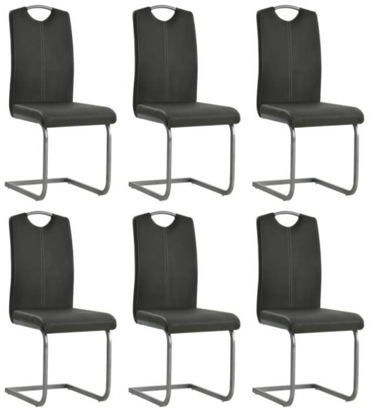 vidaXL Freischwinger 6 Stk. Grau Kunstleder [275462]