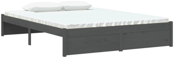 Massivholzbett Grau 135x190 cm 4FT6 Double [814926] Bild 3