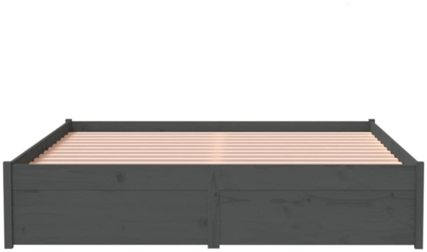 Massivholzbett Grau 135x190 cm 4FT6 Double [814926] Bild 2