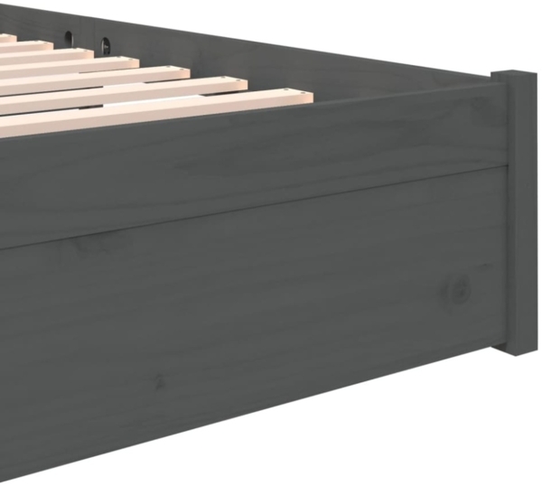 Massivholzbett Grau 135x190 cm 4FT6 Double [814926] Bild 4