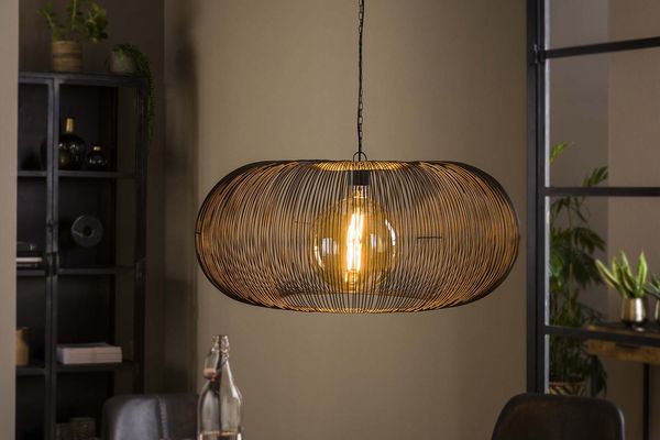 KAWOLA Hängeleuchte CATAVI Hängelampe 1-flammig Metall schwarz 150 x 70 x 70 cm