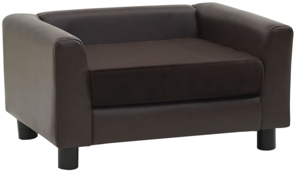 vidaXL Hundesofa Braun 60x43x30 cm Plüsch und Kunstleder