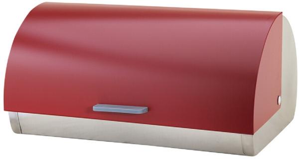 Edelstahl Brotkasten Rot Serie Nora für stilvolle Aufbewahrung von Backwaren