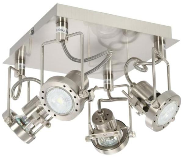 vidaXL 4-Wege Strahler Silbern GU10 281447