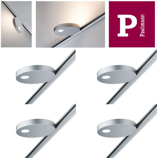 4er Set - Paulmann URail Spot Uplight Salto 16W Chrom matt 230V Metall