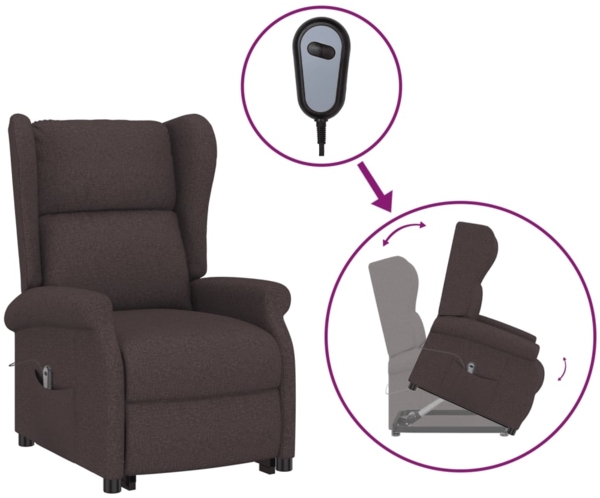 vidaXL Aufstehsessel Dunkelbraun Stoff 289735