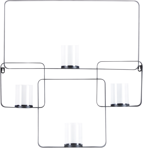 Wandkerzenhalter PALAWAN Metall 65 cm Schwarz