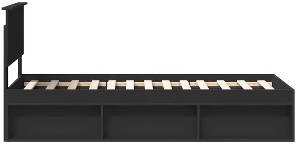 vidaXL Bettrahmen Schwarz 75 x 190 cm Massives Kiefernholz 3410664 Bild 8