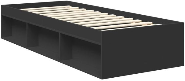 vidaXL Bettrahmen Schwarz 75 x 190 cm Massives Kiefernholz 3410664 Bild 5