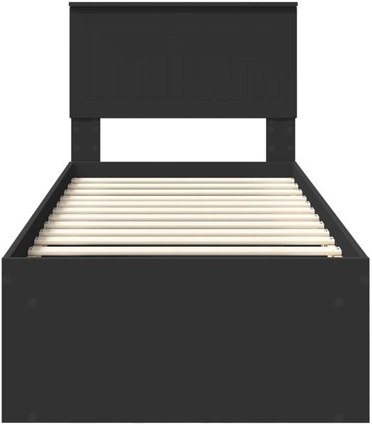 vidaXL Bettrahmen Schwarz 75 x 190 cm Massives Kiefernholz 3410664 Bild 7