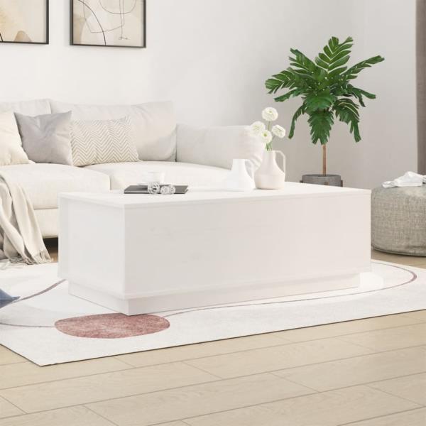 vidaXL Couchtisch Weiß 100x50x35 cm Massivholz Kiefer 813421