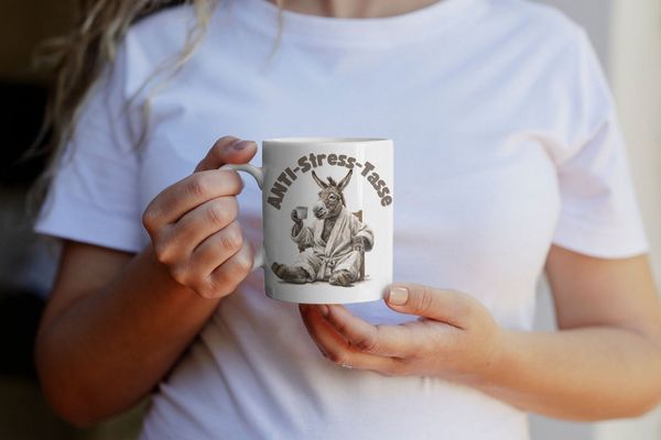 WS-Trend Tasse Anti Stress Esel Kaffeetasse Teetasse Geschenkidee 325 ml, 1-tlg, Keramik