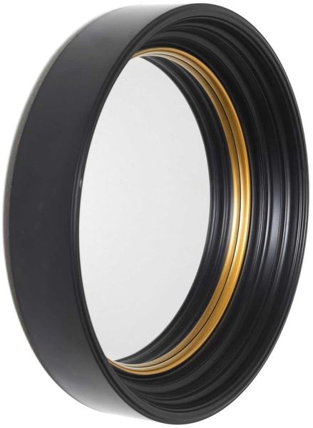 Home Deco Factory. HD0112. Runder Konvexspiegel 405 cm. Elegante Wanddekoration. Vergrößerungseffekt. Modernes Design Schwarzer Rand. Ideal für Wohnzimmer