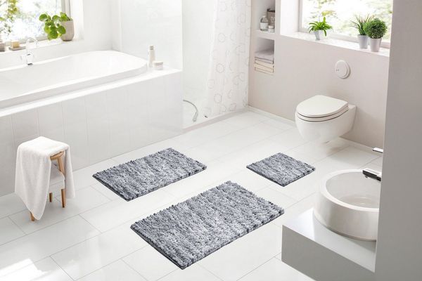 Linea Due Punto Badteppich 70x120 cm Silber grau