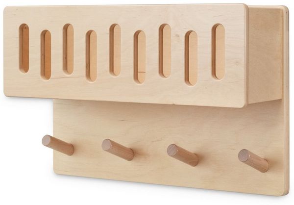 Ehrenkind Wandgarderobe für Kinder, Kindergarderobe (Garderobe Kinder, Garderobe für Kinderzimmer, Kinder Garderobe), aus massivem und nachhaltigem Holz - nach Montessori