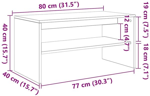 vidaXL TV-Schrank Altholz-Optik 80x40x40 cm Holzwerkstoff 859116 Bild 10