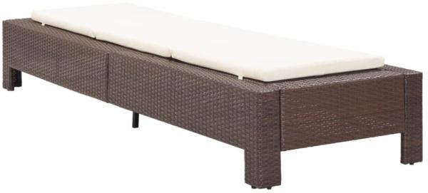 vidaXL Sonnenliege mit Auflage Braun Poly Rattan 46235