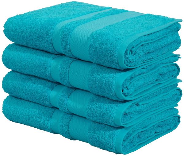 OTTO home Duschtücher Vanessa, 4 Duschtücher, 70x140cm, in Standard- und Premium-Qualität, Walkfrottee (Set, 4-St), Handtücher mit Bordüre, 100% Baumwolle, einfarbig, weich