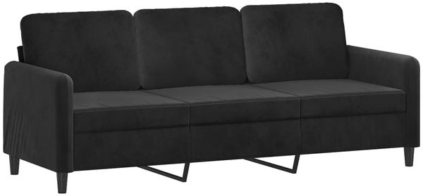 vidaXL 3-Sitzer-Sofa mit Hocker Schwarz 180 cm Samt 3201179 Bild 4