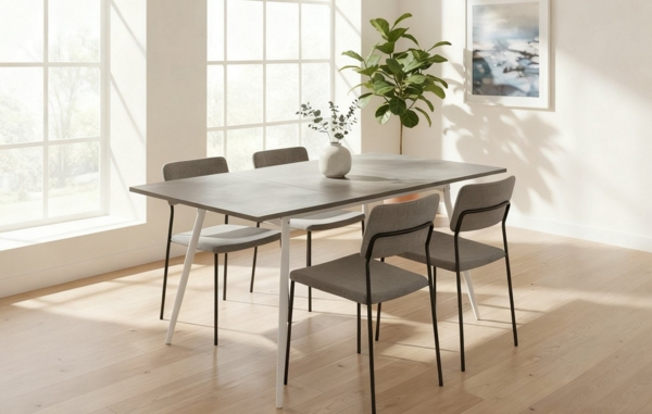 B&D home Esstisch LIO, Metallgestell schwarz oder weiß, ausziehbar, 4-6 Personen