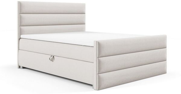 Best for Home Boxspringbett Trinity K-1 LUX – Modern Boxspringbett mit Stauraum & Komfort (140x200 160x200 180x200 200x200 cm), Verschiedene Liefermöglichkeiten, TOP Preis-Leistungs-Verhältnis