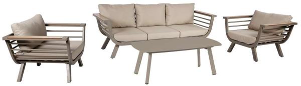 Lounge-Gruppe AROA, 4-teilig, 3-Sitzer Sofa, 2 Sessel, Tisch