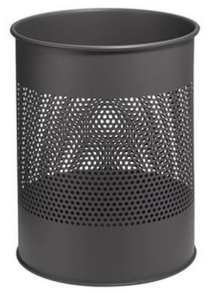 DURABLE Papierkorb Metall rund 15 Liter mit Ring 165mm anthr (331058) Bild 4