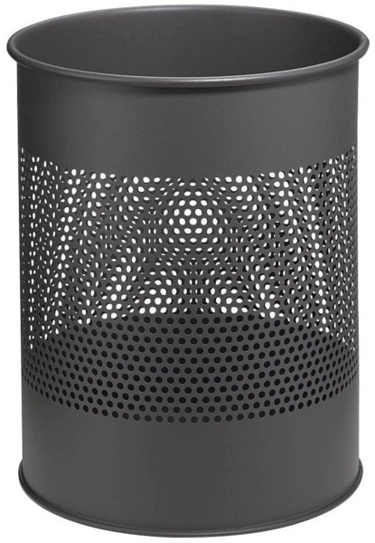 DURABLE Papierkorb Metall rund 15 Liter mit Ring 165mm anthr (331058)