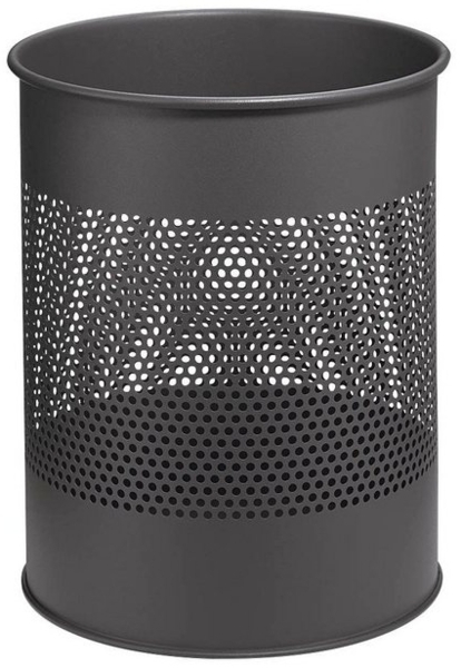 DURABLE Papierkorb Metall rund 15 Liter mit Ring 165mm anthr (331058) Bild 2