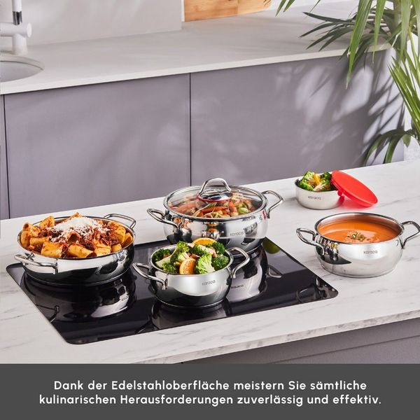 Karaca Topf-Set Karaca Emirgan XL 10-teilig Stahl Kochtopfset Induktion mit Behälter, (10-tlg)