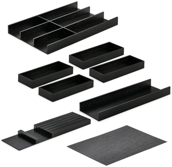 Modify Besteckeinsatz Set 1200, Esche schwarz / Besteckkasten-Set Holz Bild 1