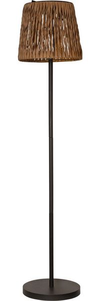 LED Solar-Stehlampe ,Cesta', Wasserhyazinthen-Optik, Dämmerungssensor, matt schwarz, 127cm