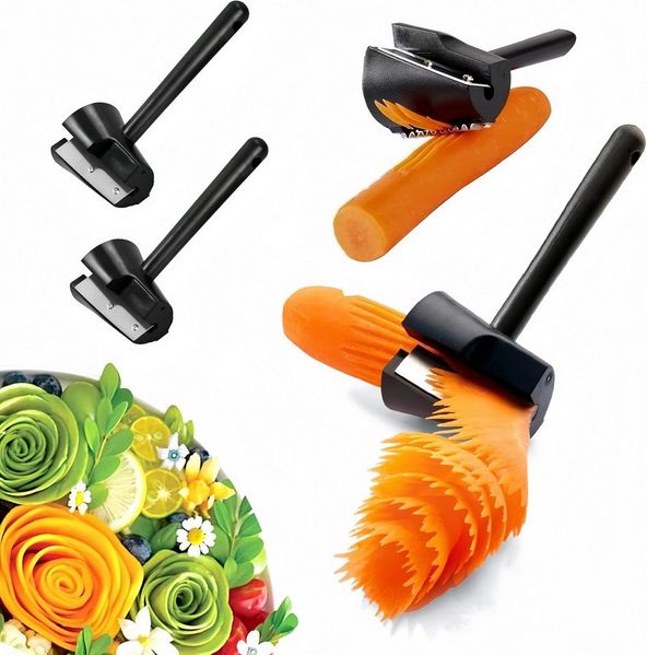FOUORTUNATE-BEE Gemüsehobel 2er Set Spiralschneider für Gemüse und Obst, Trichterform, (2-St), Gemüseschneider für Karotten, Gurken & Obst, Spiralschneider