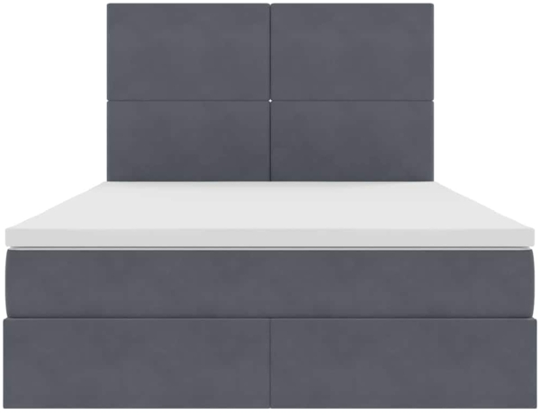 vidaXL Bett mit Stauraum und LED Dunkelgrau 140x200 cm Samt 3371974 Bild 6