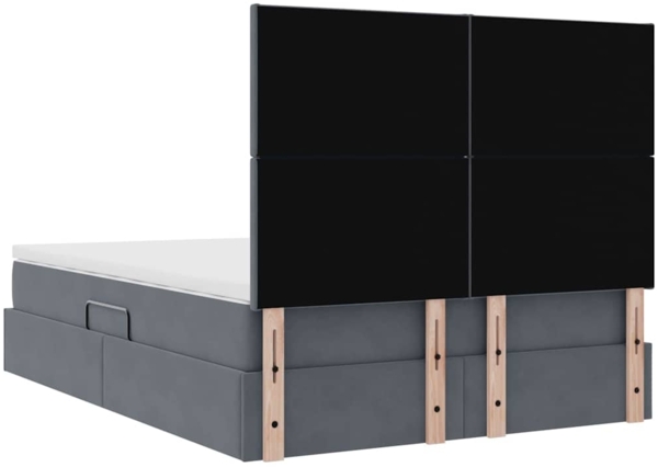 vidaXL Bett mit Stauraum und LED Dunkelgrau 140x200 cm Samt 3371974 Bild 10