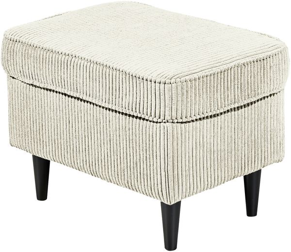 Fußhocker >OSKAR< in cream, Stoffbezug, weich, 100% Polyester - 63x43x42 (BxHxT)