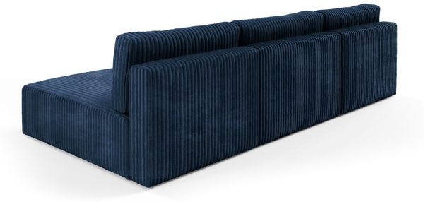 Wohnlandschaft Sofa mit Schlaffunktion NATALIA in Stoff Tilia Dunkelblau Bild 4
