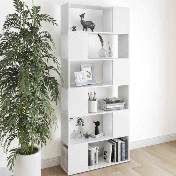 vidaXL Bücherregal Raumteiler Weiß 80x24x186 cm Holzwerkstoff 809152