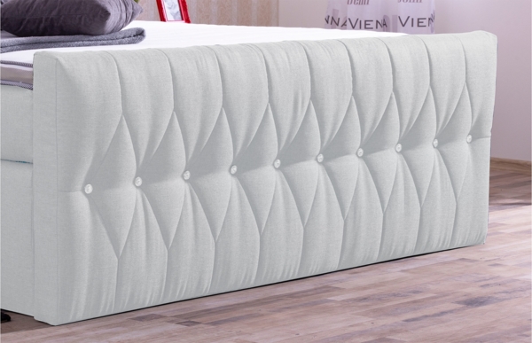 Meisterbetten Boxspringbett Cool 200x220 in WT-Weiss, Matratzenbezug Nano, Komfortschaum-Topper Bild 5