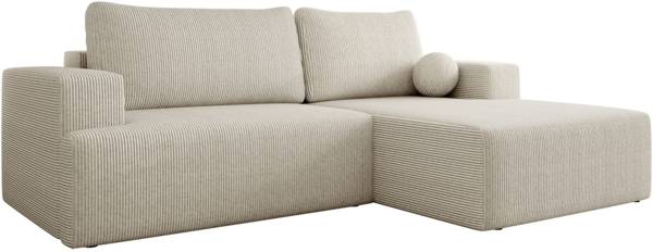 Ecksofa Mivo Cord (Farbe: Poso 100, Seite: Rechts)