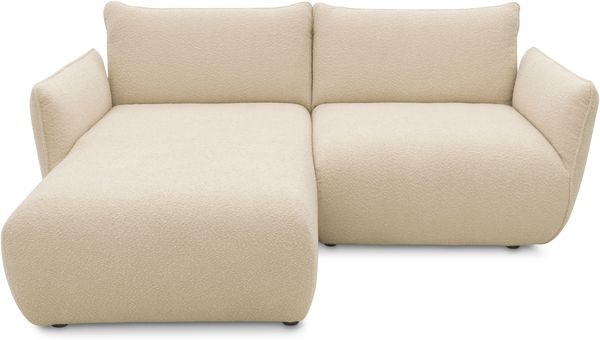 DOMO. collection Ecksofa 800 022, kleines Modulsofa in L-Form mit Taschenfederkern und attraktiver Biese-Naht, Sofa, Polsterecke, Eckcouch 194 x 168 x 79 cm (BxTxH), beige