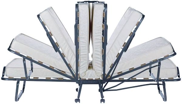 Dmora Klappbett Ace, Feldbett mit 15 Latten, inklusive Matratze, platzsparendes Kinderbett, 100 % Made in Italy, 80 x 190 x 39 cm Bild 5
